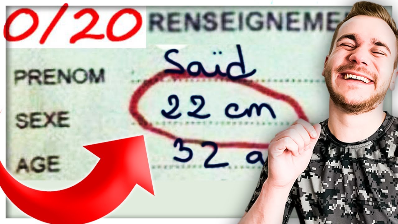 LES COPIES DES ÉLÈVES LES PLUS DRÔLES !