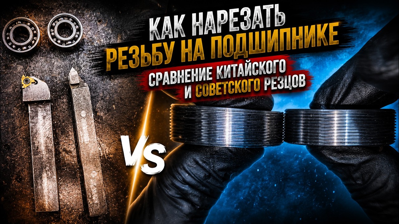 Советский резец против китайского. Кто нарежет резьбу на подшипнике лучше?