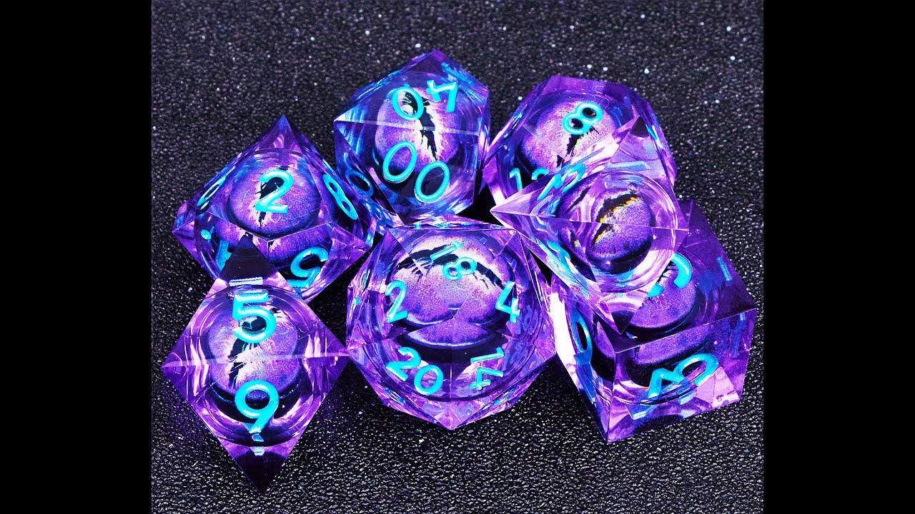 Liquid Core Dragon Eye dnd dice set