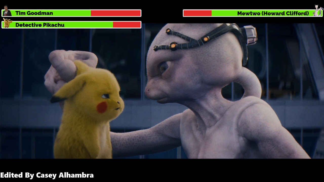 Pok&eacute;mon Detective Pikachu (2019) Final Battle with healthbars 2/2
