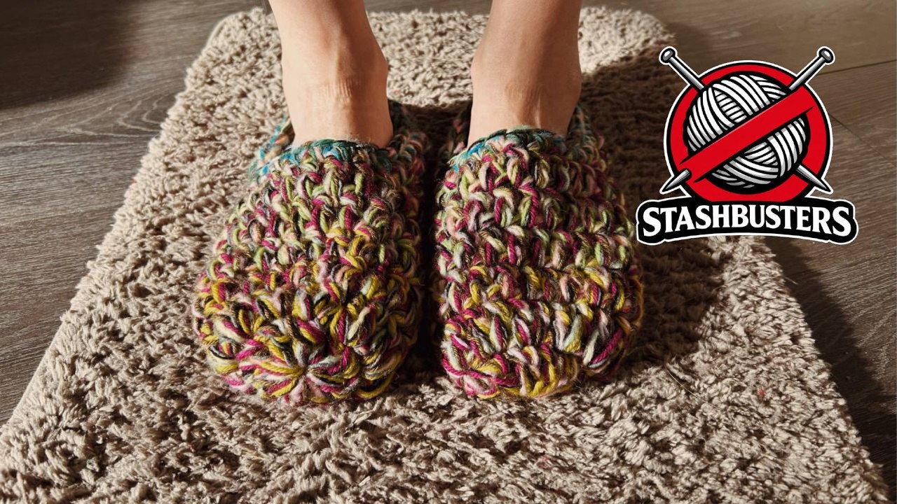 Easy Crochet Slippers From Scrap Yarn | Stashbusters