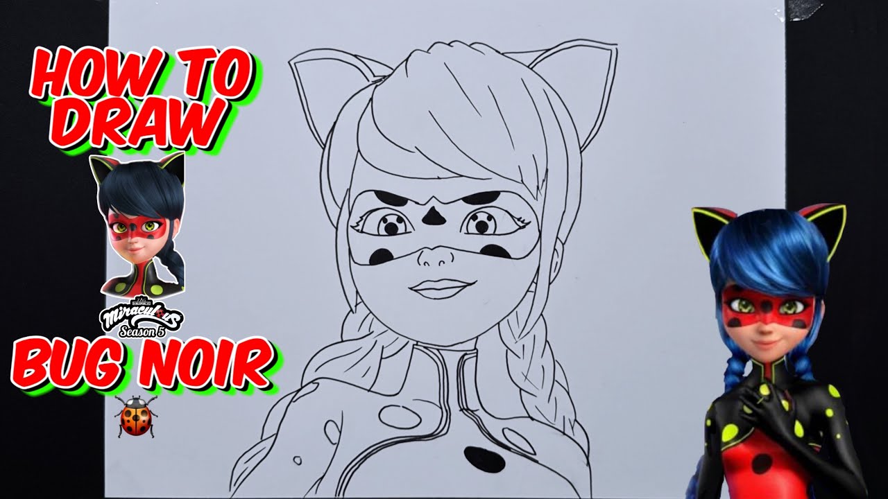 How To Draw BUG NOIR 🐞 | Miraculous Ladybug #drawing #bugnoir