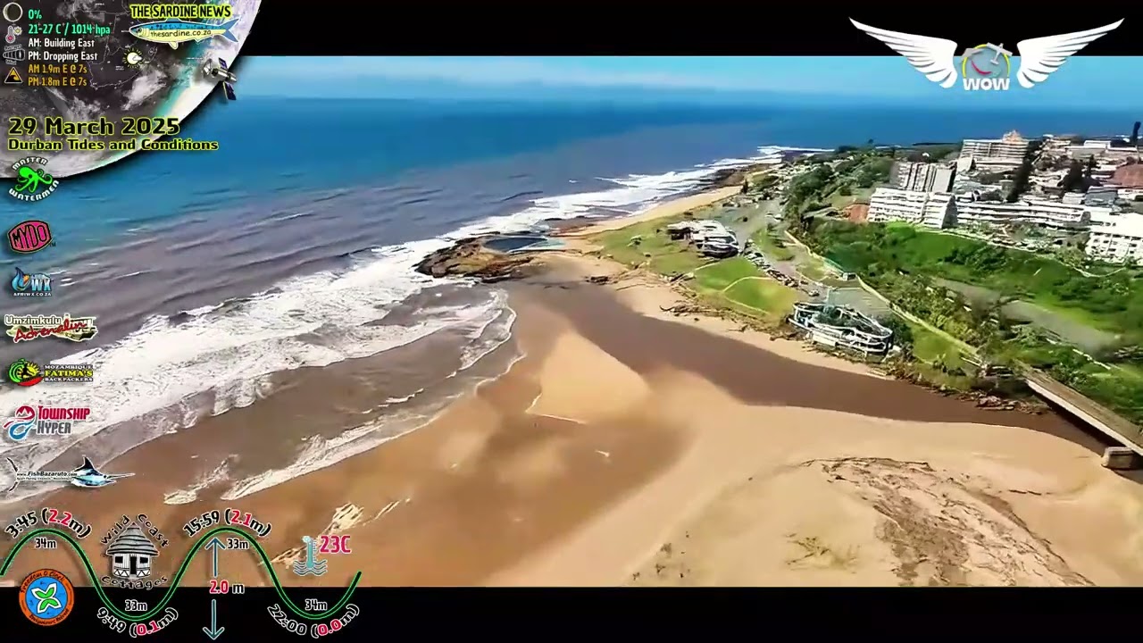WOWser Scottburgh AERIAL Footage of Floodwaters 29 March 2025 #kzn #learning #to #fly #WOW #flying