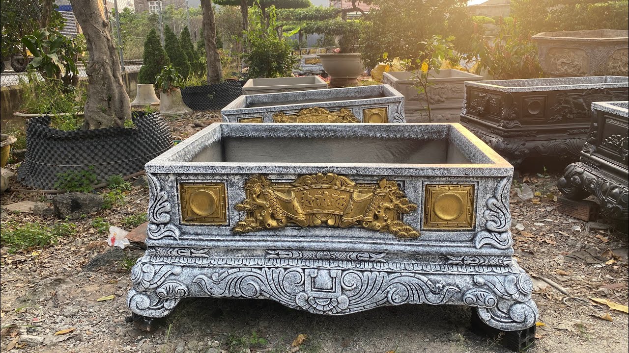 Chậu chữ nhật nguyên khối 1.1x0.75m giá rẻ ở Bình Dương LH 0967114991 #chauchunhat #chaucaycanh 
