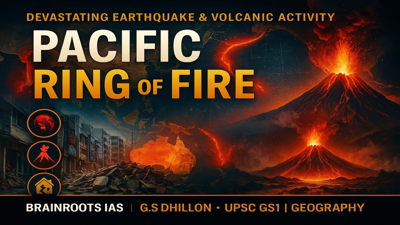 Pacific Ring of Fire || Tectonic Plates, Volcanoes & Tsunamis UPSC Geography & Current Affairs 2025