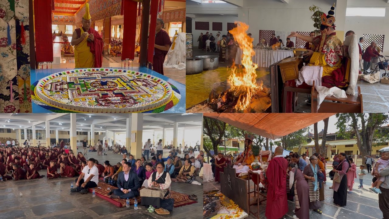 དགའ་ལྡན་སྟག་རྩེ་སྒྲུབ་མཆོད་སྦྱིན་སྲེག་ཉིན་མོར། Mundgod Doeguling #mundgod #tibetanvlogger #tibetan