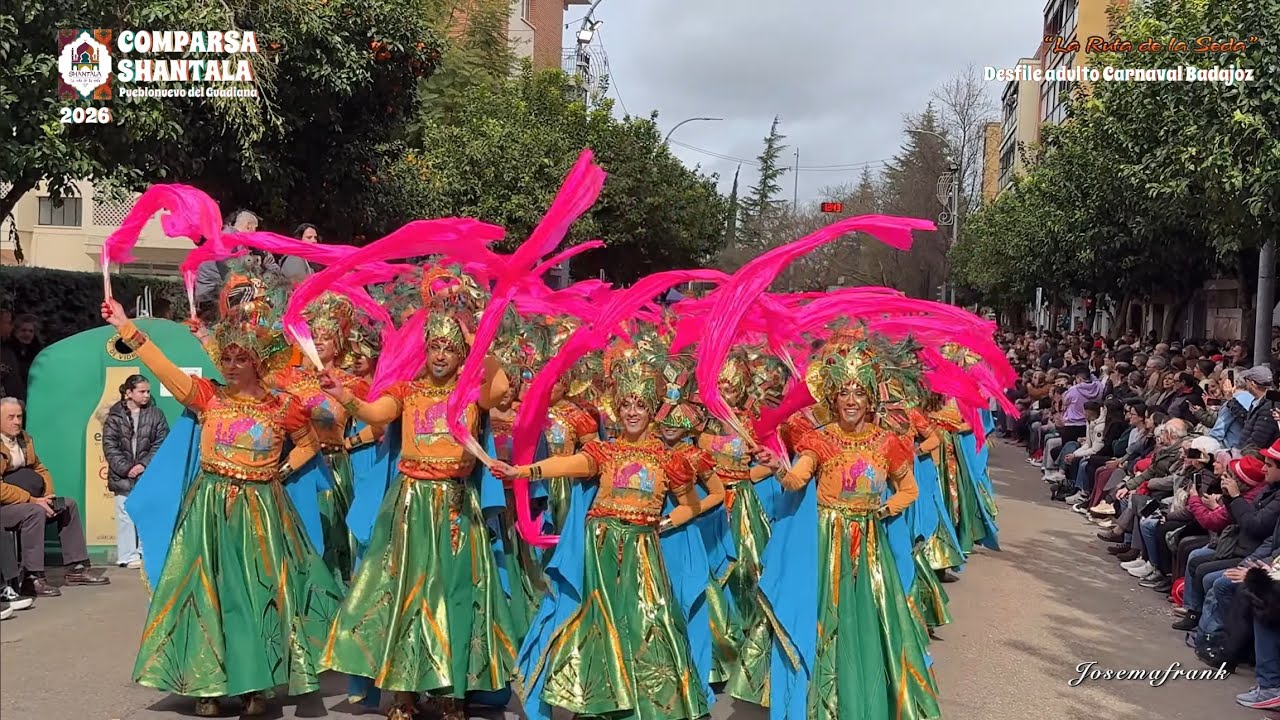 4K | COMPARSA SHANTALA 2026 🩵🧡🧑‍🎤 Desfile adultos Carnaval Badajoz 