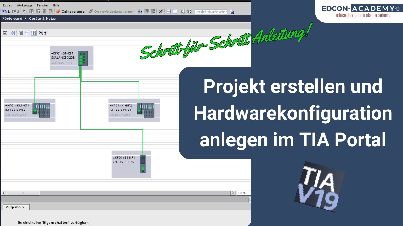 Projekt erstellen und Hardwarekonfiguration anlegen im TIA Portal