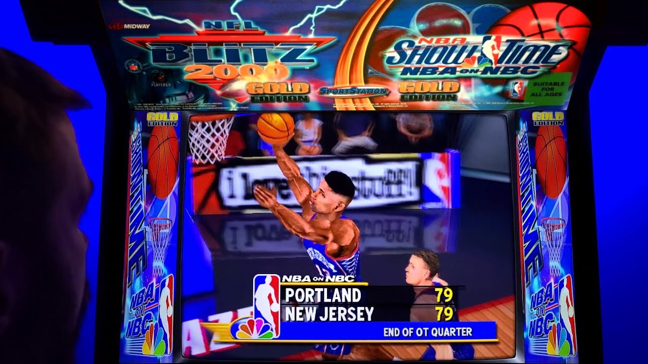 NBA Showtime: NBA on NBC Gold Edition Arcade Cabinet MAME Gameplay w/ Hypermarquee