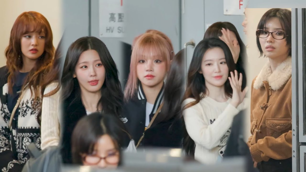 I-DLE 아이들 미연 민니 소연 슈화 우기 Hong Kong Arrival from Incheon & Shanghai for MAMA Awards 251126 by 4KLive