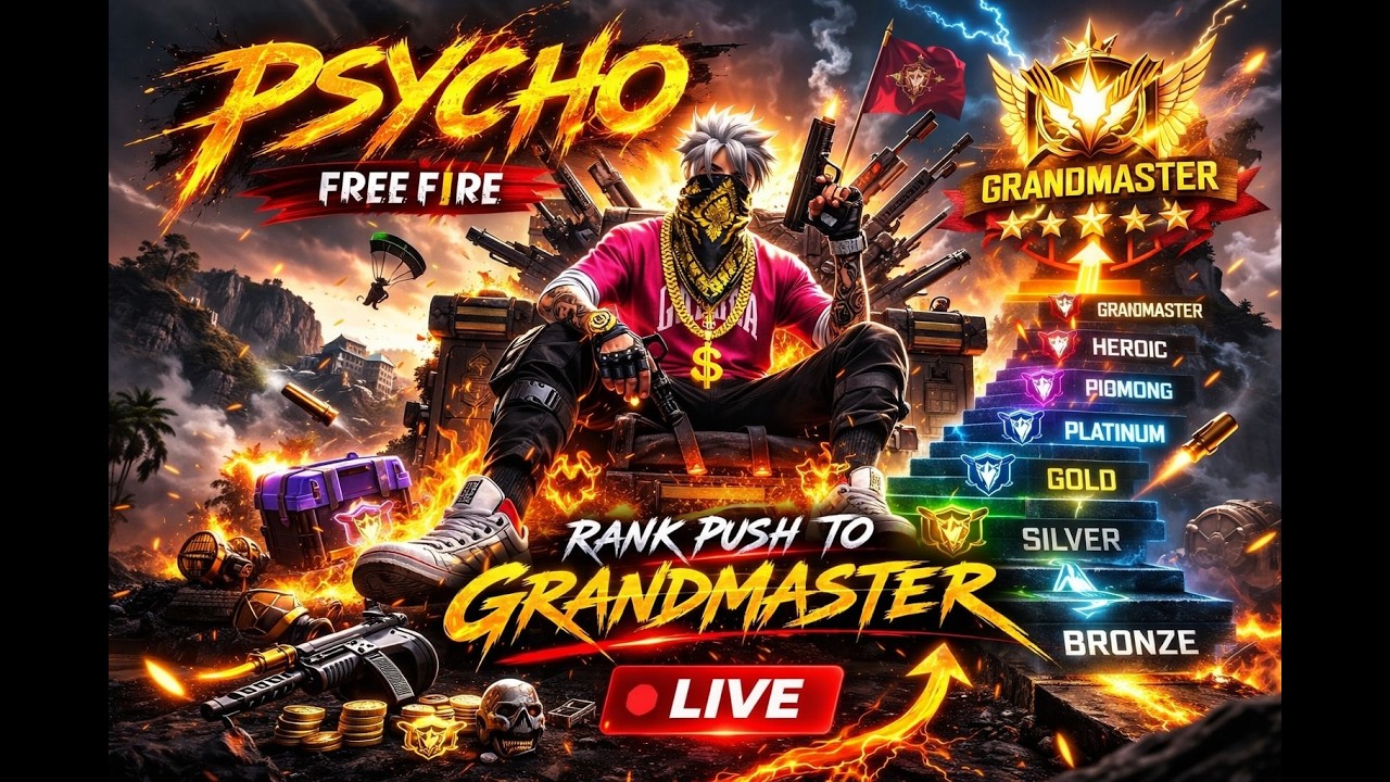 Free fire live rank push with subscriber #free fire #raistar #gyangaming #totalgaming #psychoff9631