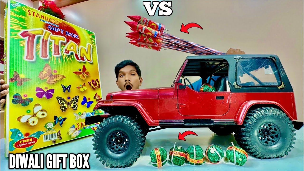 RC Jeep Rubicon Vs Diwali Fire Crackers Experiment - Chatpat toy tv