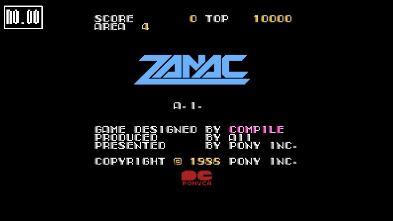 ファミコン ザナック サブNo.0通しオールレンジキャノン クリア　NES ZANAC No.0 ALL No Comment