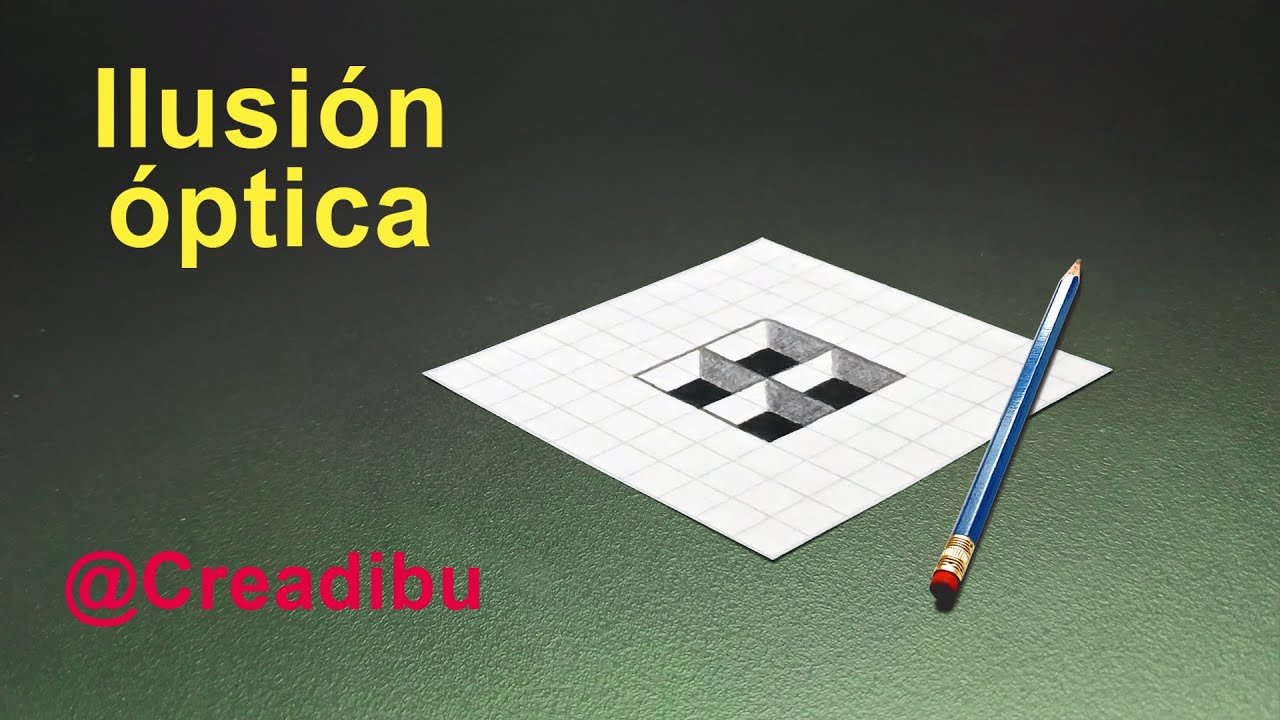 Ilusión 3D en Cuadrícula: ¡Agujeros en el Papel! 🎨🔍
