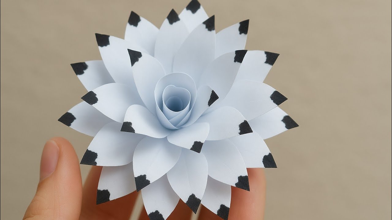 Beautiful Paper Flower 🌹 Craft Idea Using White Paper