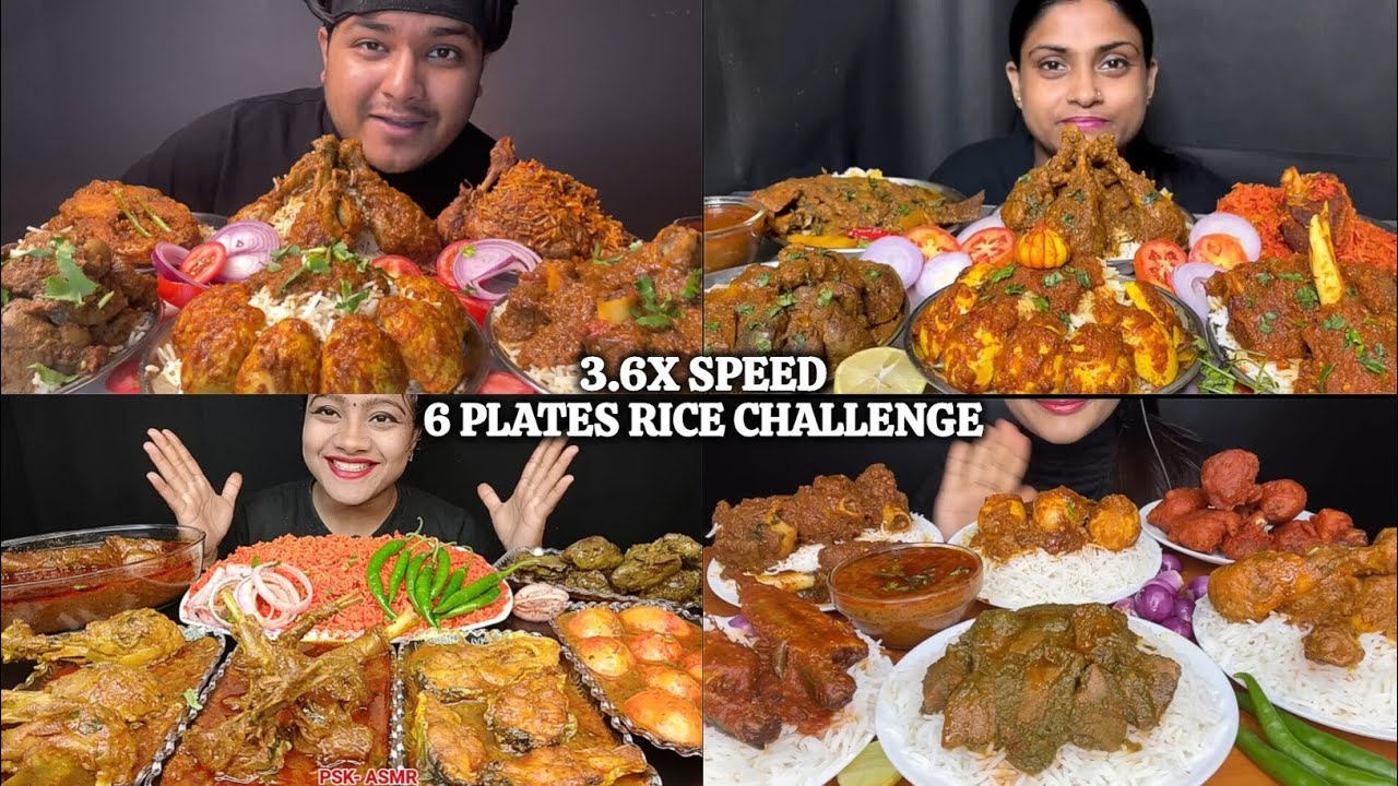 ASMR: Eating Different types of Nonveg Food Eating Challenge 😍😋6 plates Rice Mukbang 🤤