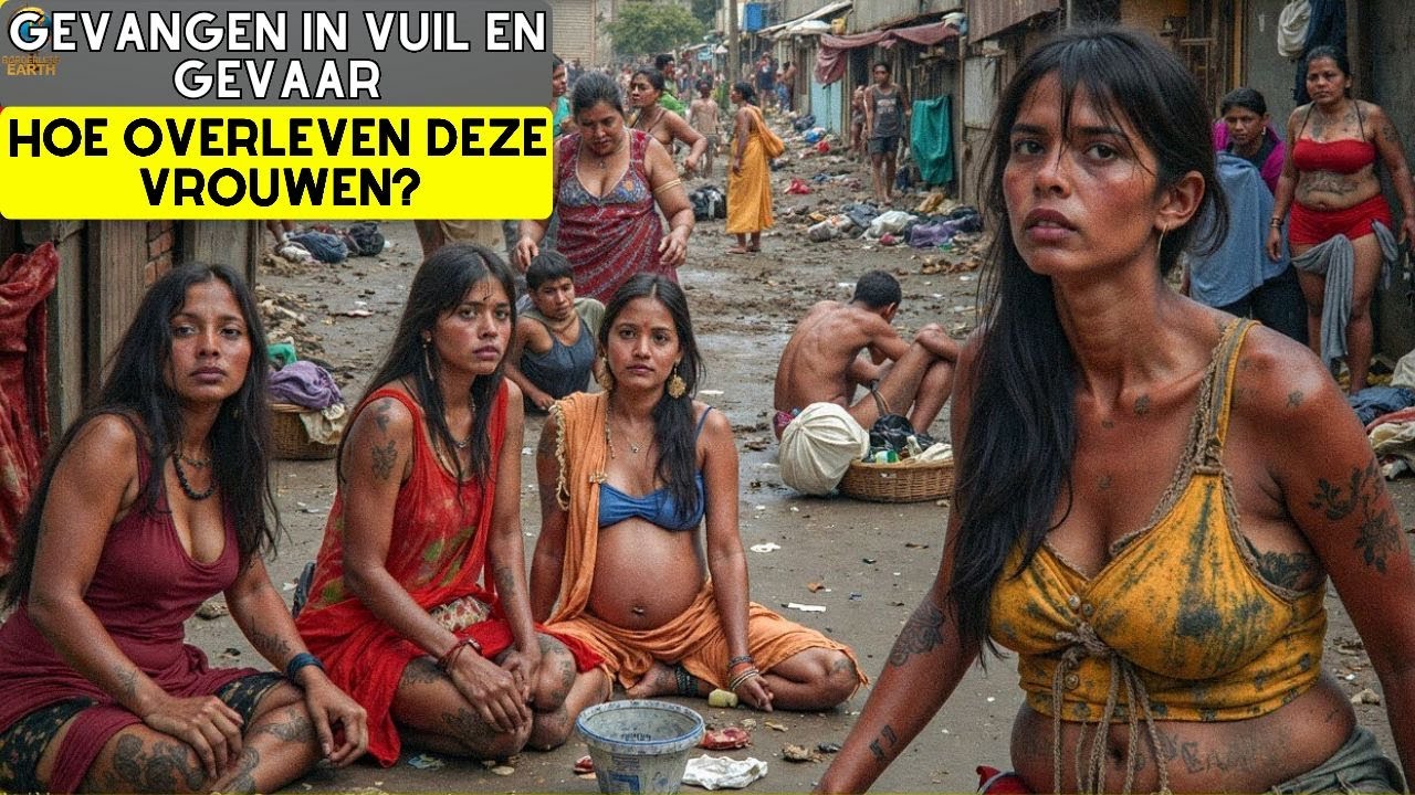 In de Grootste Sloppenwijk van India - New Delhi: Vrouwen Overleven Vuil, Gevaar & Armoede