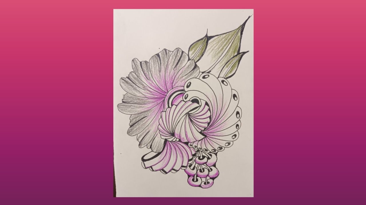 Zentangle easy || zentangle for beginners Day-5 #beginners #flowers #zentangle 
