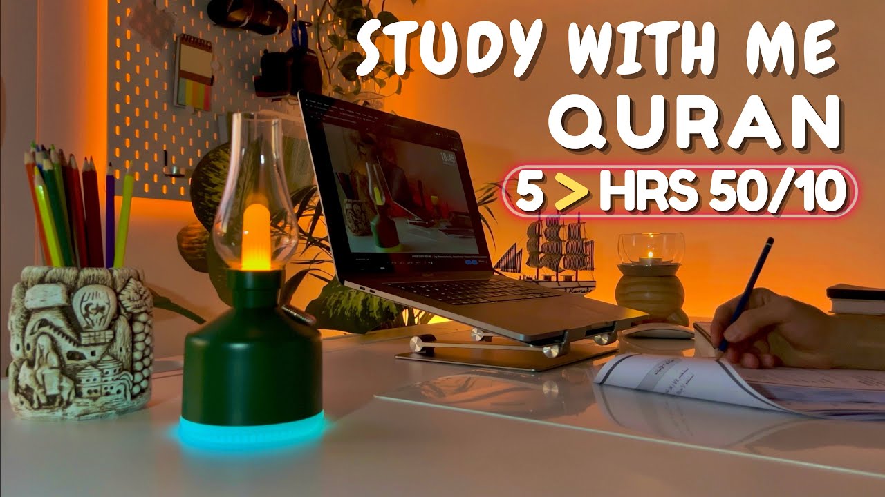 5-Hour Study With Me | Quran For Study | Quran recitation | pomodoro 50/10 | Lofi Quran