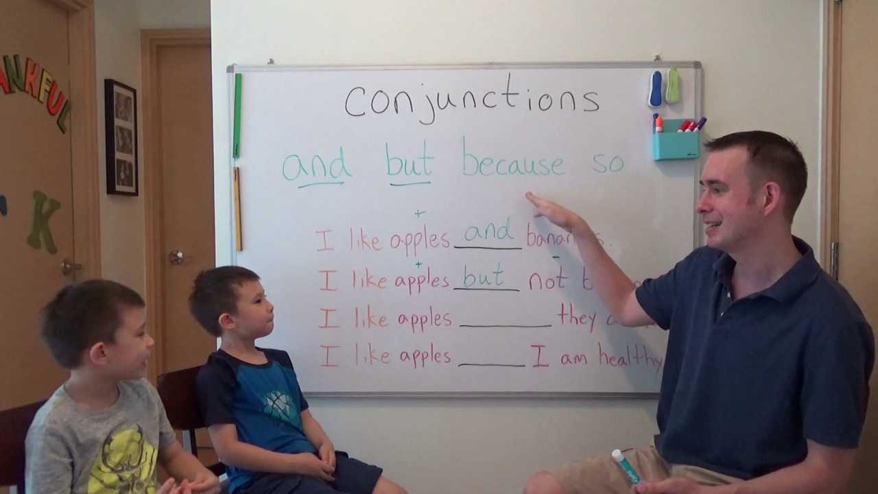 Let's Learn about Conjunctions: And - But - Because - So