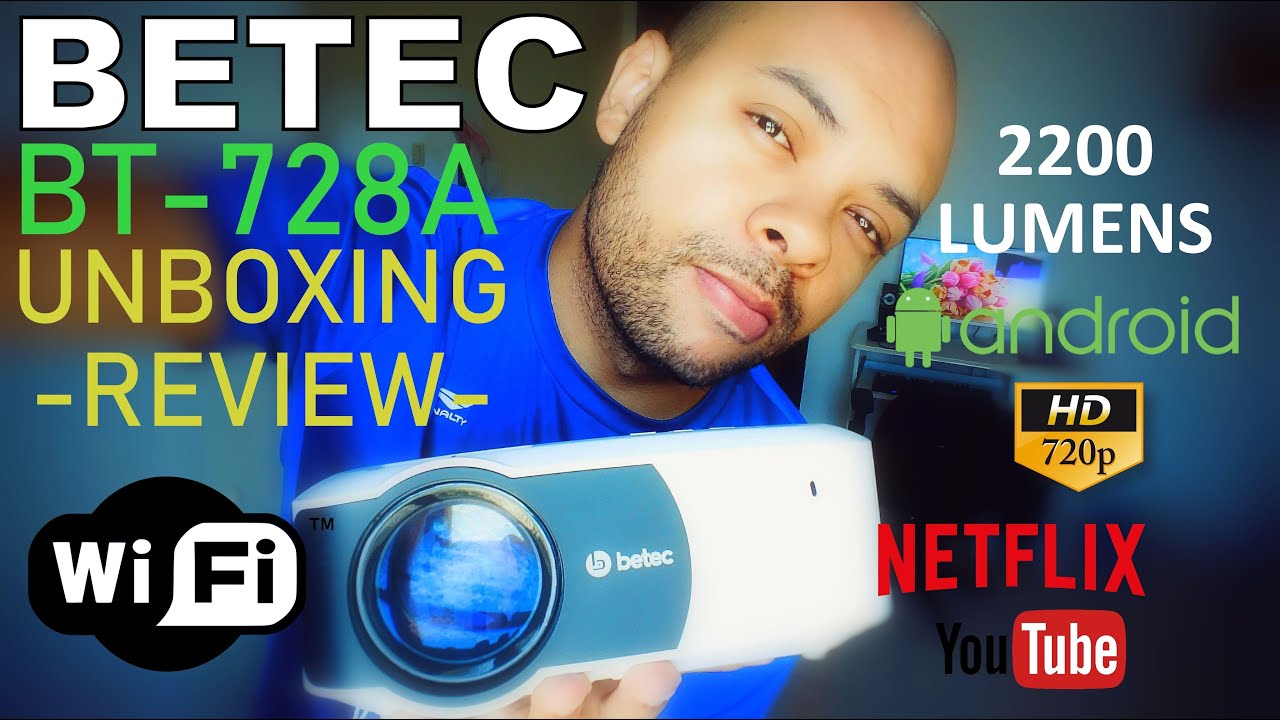 Projetor BETEC BT728A - SMART ANDROID WIFI HD | UNBOXING e REVIEW