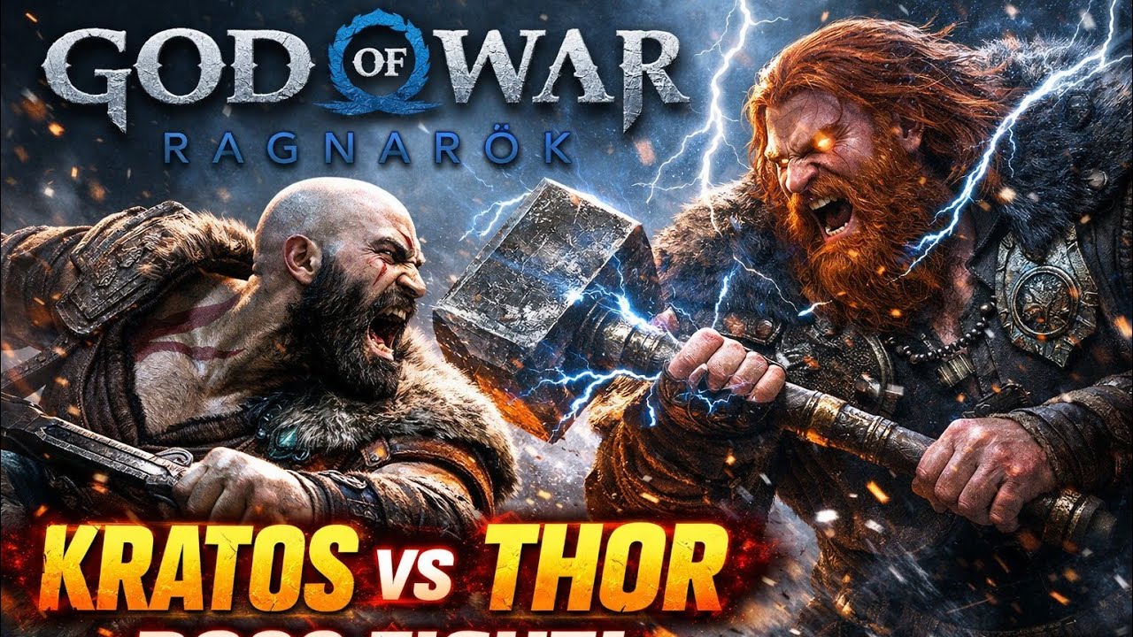 KRATOS vs THOR Boss Fight ⚡ | God of War Ragnarök PS5 Gameplay | Epic Battle!