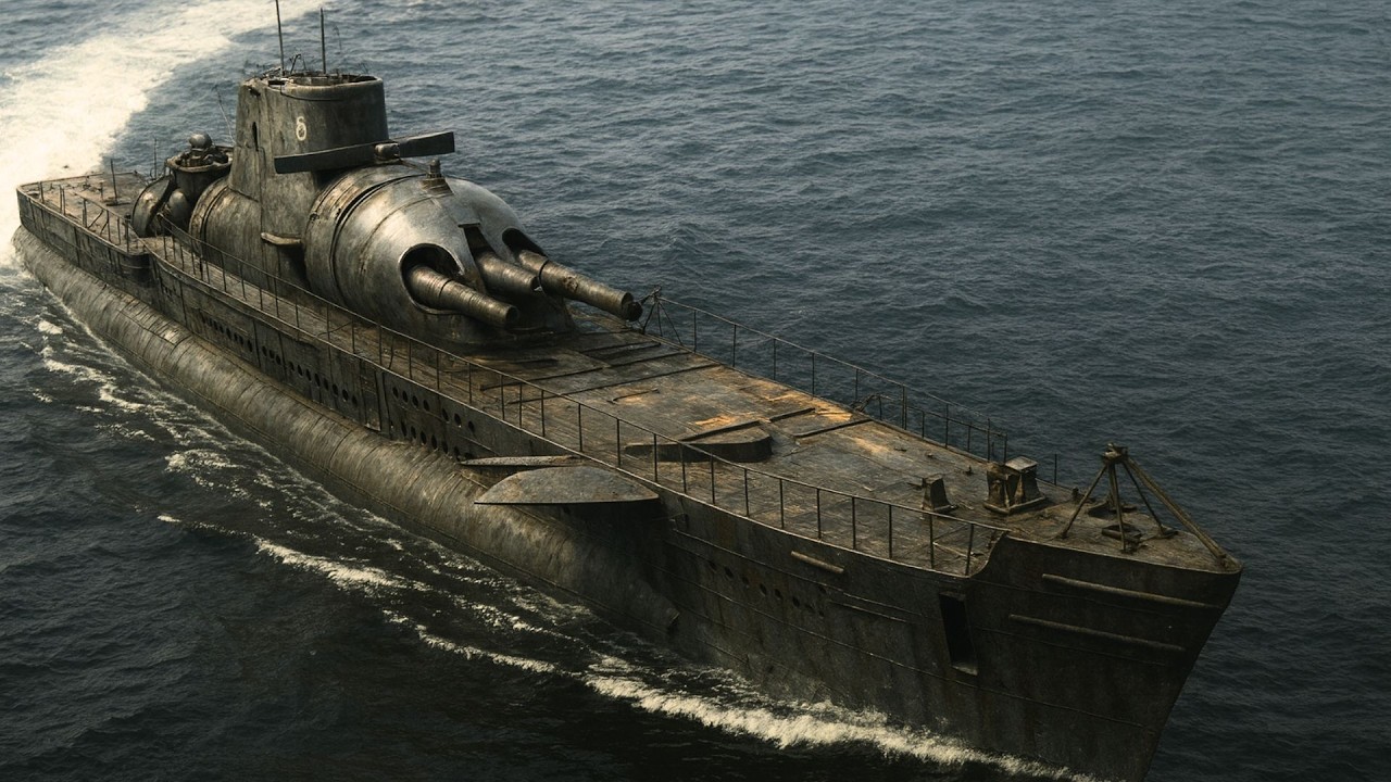 The Massive Sub with a Giant Gun Bolted on Top