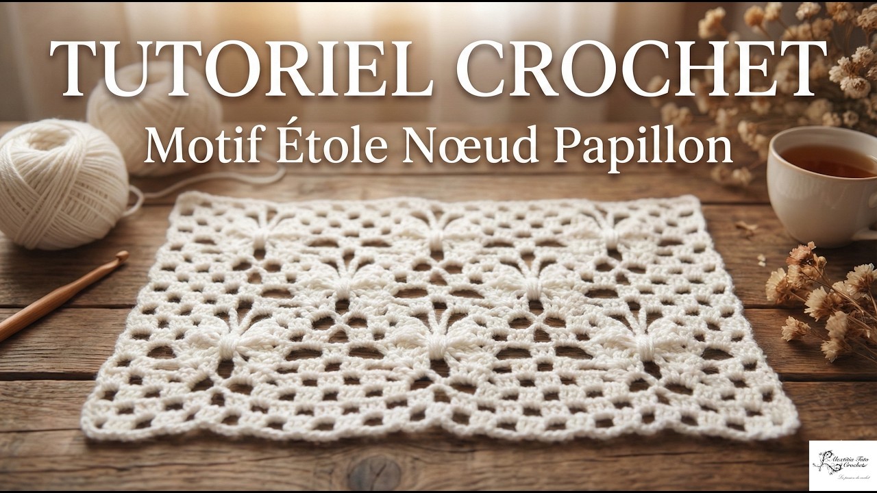 Etole, rideaux, couverture papillon au crochet @AlextitiaTutoCrochet