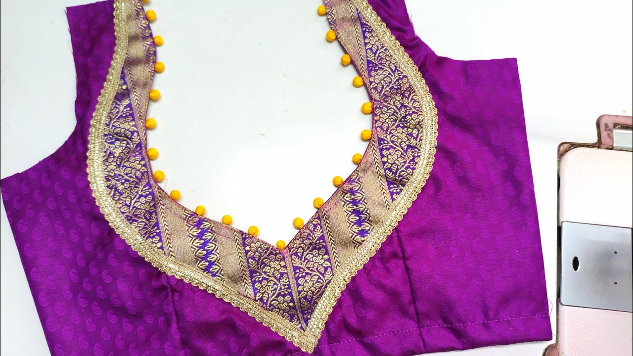 New blouse back neck design cutting and stitching 