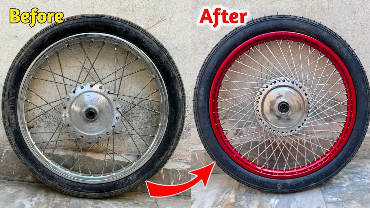 How To Make Double Spokes Rim Honda CG 125 || 72 spoke rim fitting