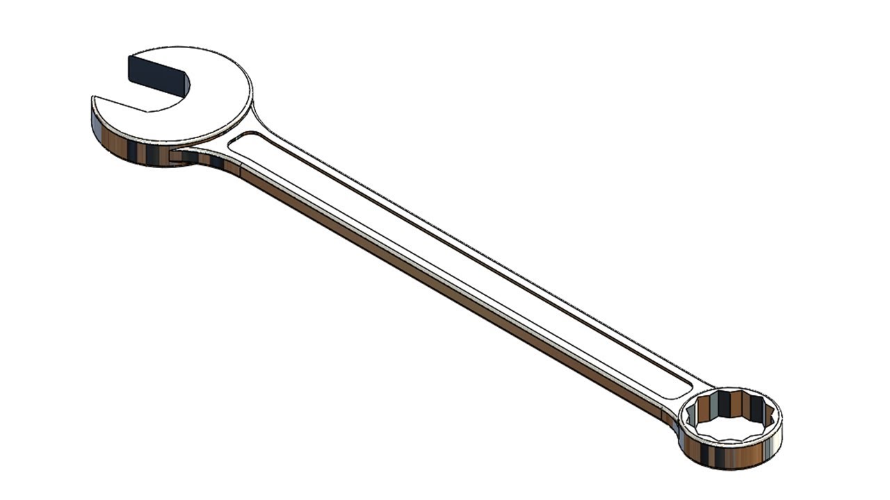 ⚡SOLIDWORKS TUTORIAL #22 || Design a combination spanner in solidworks.