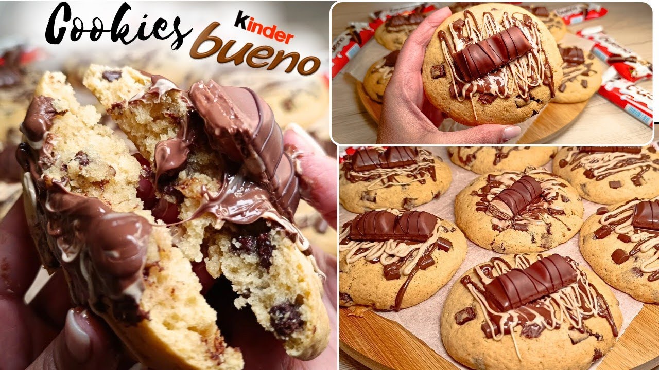 COOKIES aux Kinder Bueno les meilleurs🤤 cookies au monde ! ultra fondant