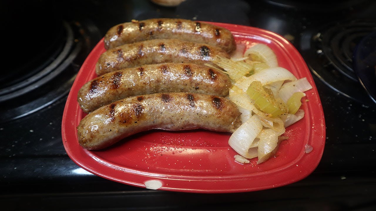 Stove Cooked Bratwurst And Onions
