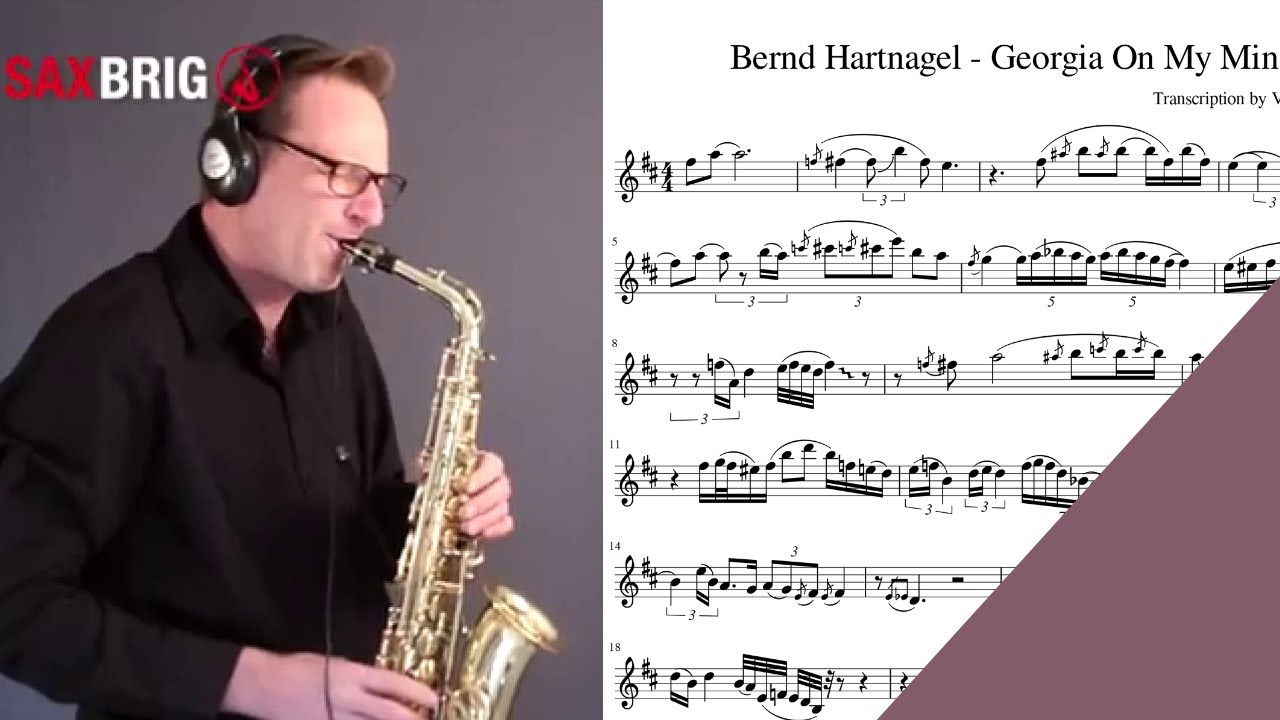Bernd Hartnagel - Georgia On My Mind saxophone sheet music transcription notes for alto sax