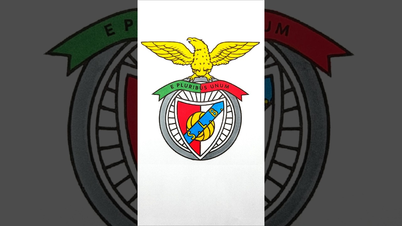 ​ASMR Coloring BENFICA Logo 🦅🇵🇹 Satisfying Football Art #shorts