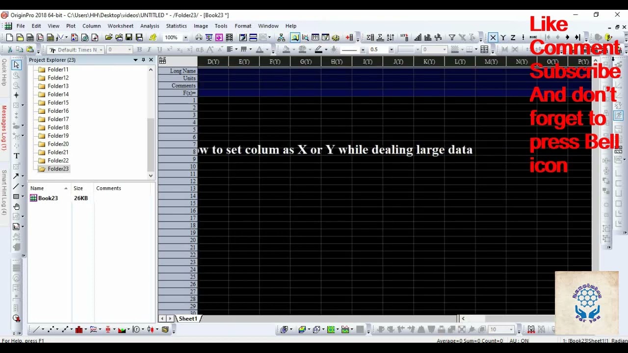 how to set colum as X or Y while dealing large data