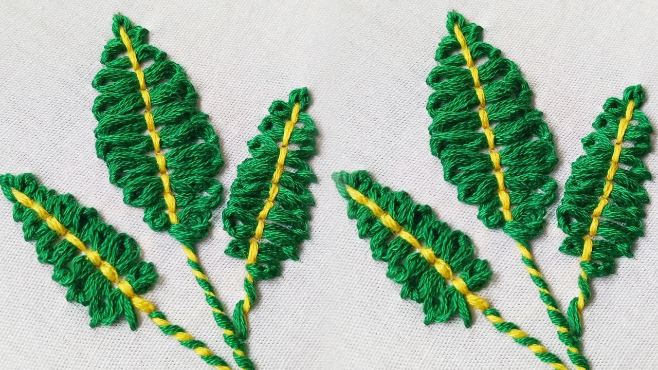 Easy And Unique Leaf Embroidery Design |Hand Embroidery Leaf Pattern |Easy & Creative Stitching 