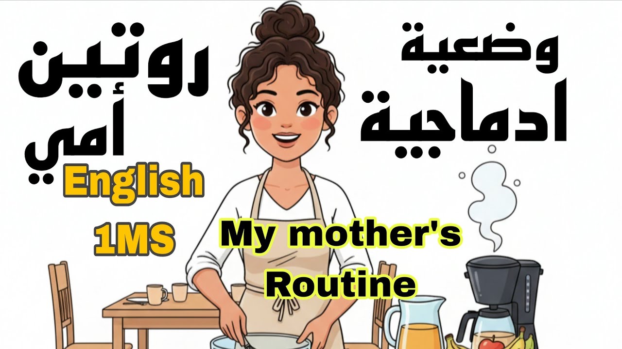 اولى متوسط انجليزية كتابة وضعية ادماجية متوقعة في امتحان الفصل الاول روتين أمي English 1MS
