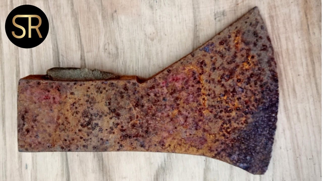 Restauración de hacha antigua muy oxidada!!!💥
