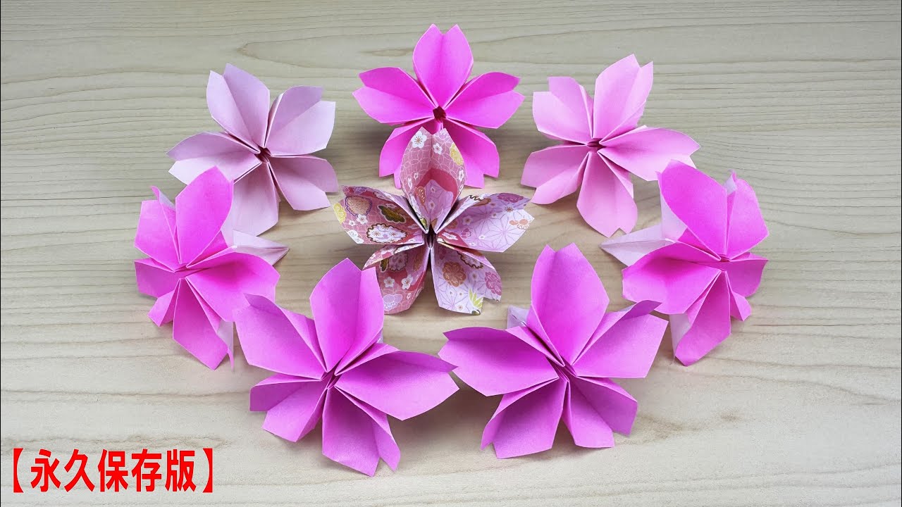 【折り紙】桜の花の作り方🌸How to make Cherry Blossom#さくら#サクラ#櫻花#Sakura#樱花#桜#立体#桜の花#花#벚꽃#折り方#おりがみ#簡単#origami#折纸#摺紙