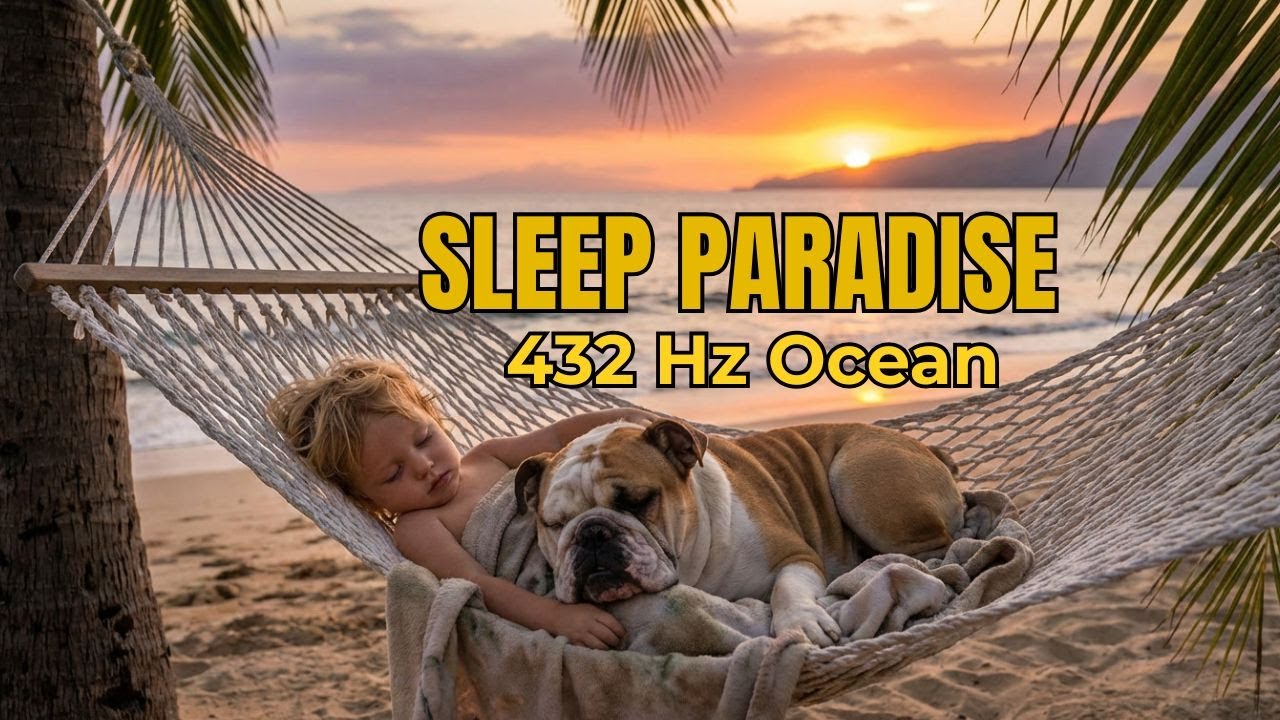 Instant Sleep in 3 Minutes 🌊 Ocean Waves & Sunset Hammock (432Hz Healing) - RichMuffin & Bowandblue
