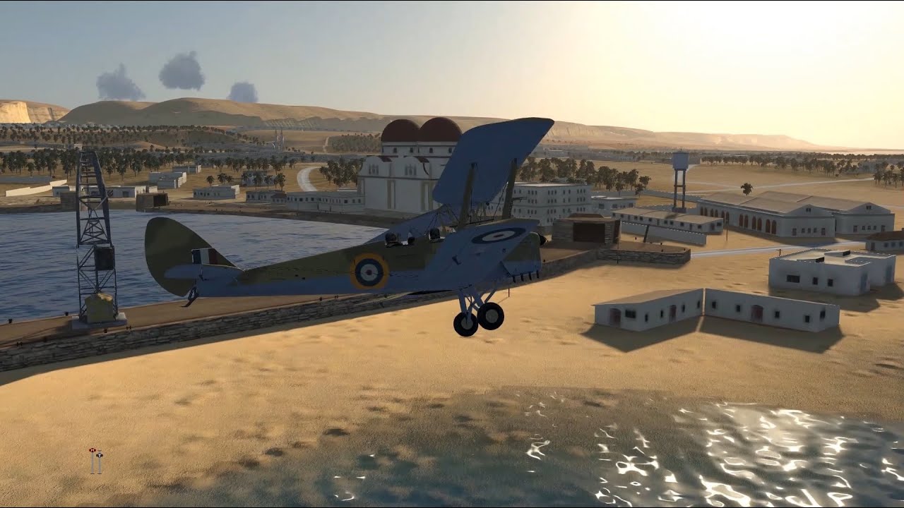IL-2 Desert Wings | De Havilland Tiger Moth/Trop | Flight in Derna area