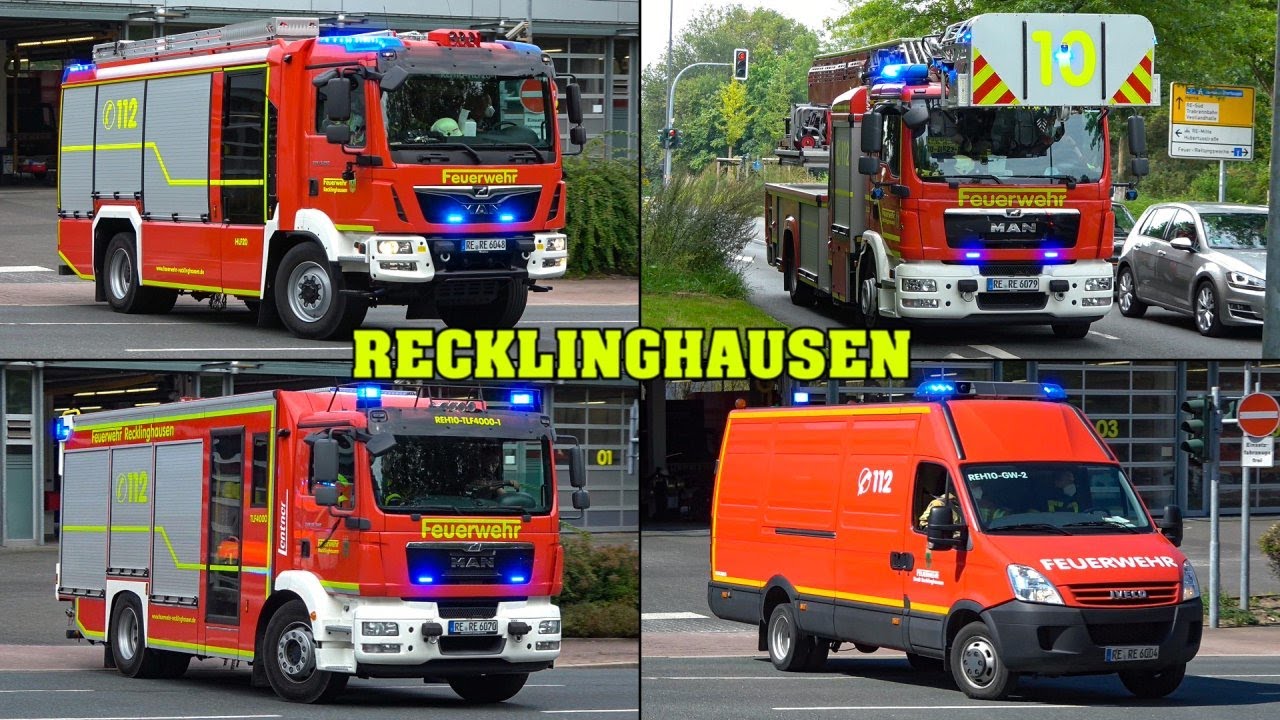 [LÖSCHZUG mit TLF 4000] - Einsatzfahrten Feuerwehr RECKLINGHAUSEN zu Zimmerbrand & weiteren Alarmen!