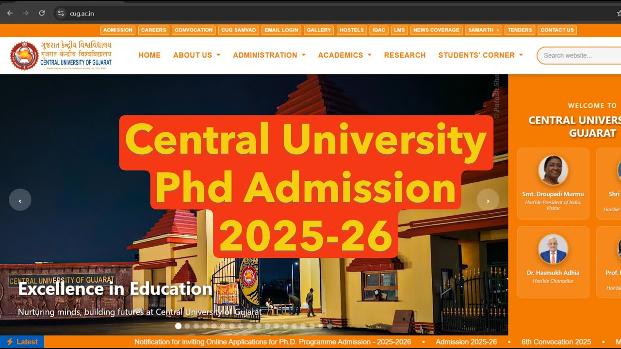 CUG PhD Admission 2025 Notification Out | Eligibility, Dates & Application Process