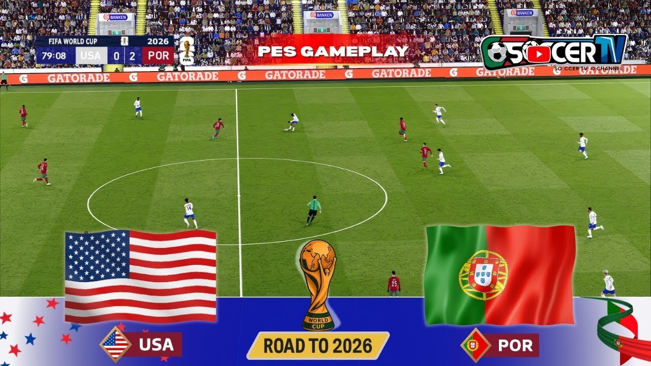 USA vs Portugal &ndash; FIFA World Cup 2026 | PES PC Gameplay | Full Match Simulation | Featuring CR7