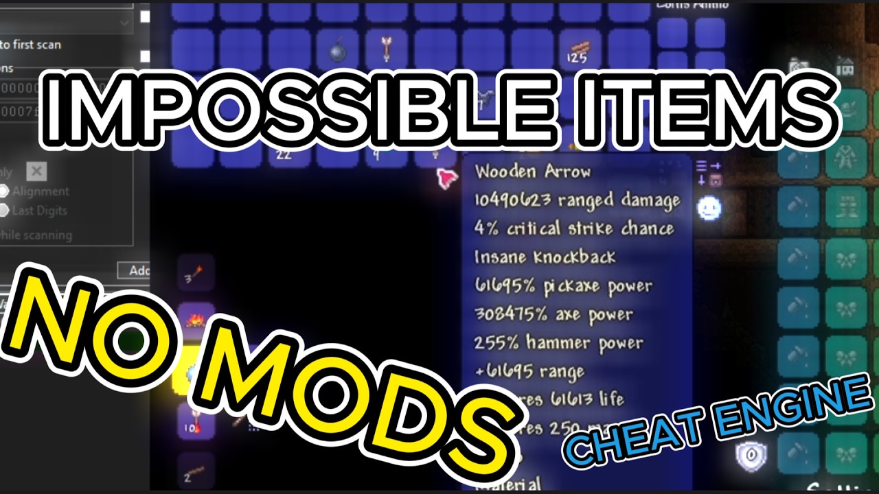Terraria - Impossible Items (No Mods) With Cheat Engine