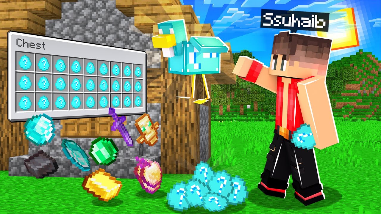 ماين كرافت دجاجة حظ الدايموند!💎 (حظ غريب!)😱 - Diamond Lucky Chicken