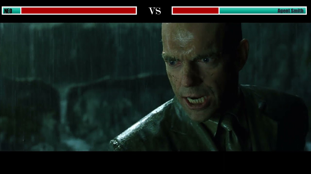 The Matrix Revolutions (2003) Final Battle with healthbars 3/3 (Edited By HEALTHBAR MAN)