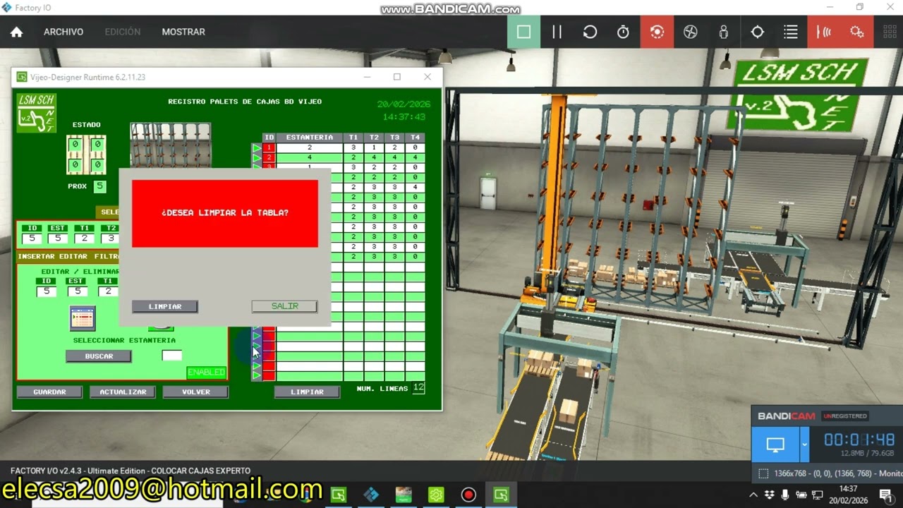 FACTORY IO COLOCAR CAJAS OPTIMIZANDO EL PALET EXPERTO (Schneider) P6