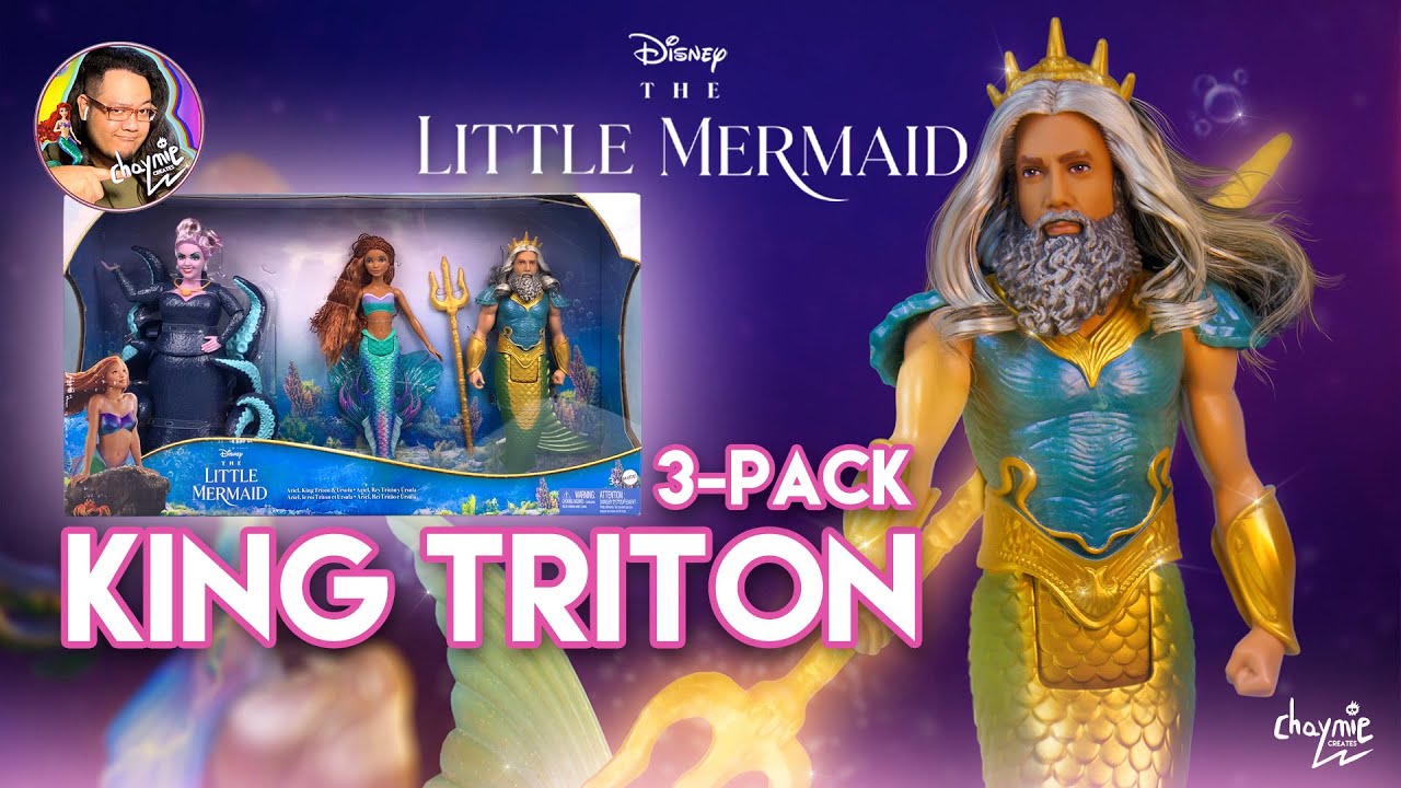 The Little Mermaid Live Action Movie Dolls - King Triton 3-Pack Doll Set | Disney | Mattel (2023)